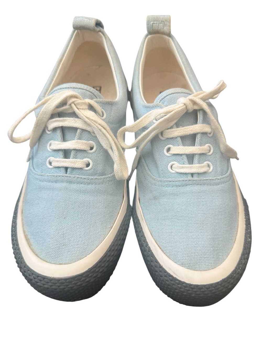 Celine Canvas 180° Low Top Sneakers Light Blue Lace-Up Size 40 (US M7, W9) - Picture 2 of 12
